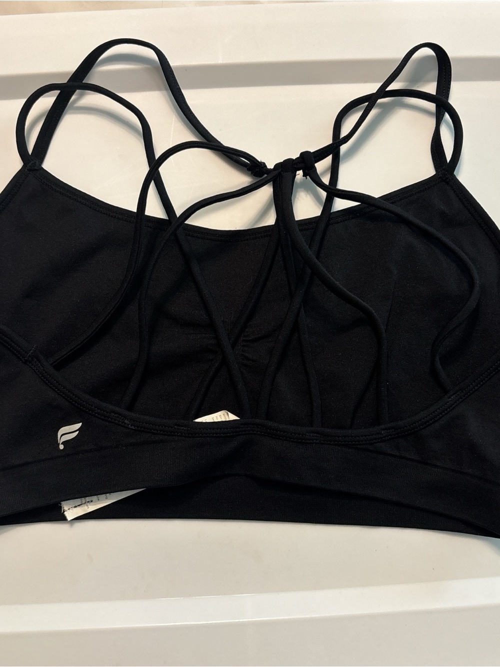 Fabletics Black Strappy Back Sports Bra